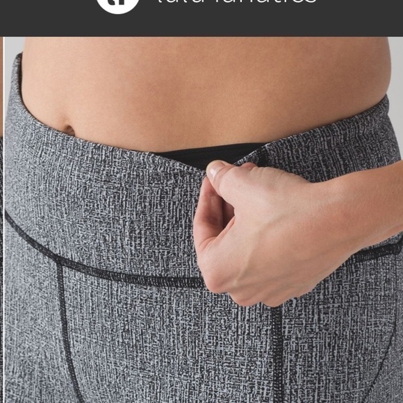 Lululemon Pace Rival Crop (19") Cross Hatch Heather Black Ice Grey/Black… - Picture 9 of 11